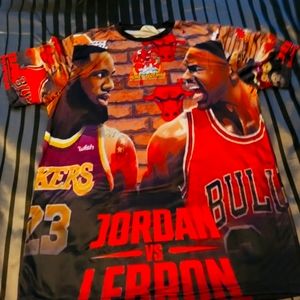 Jordan vs bron t shirts.